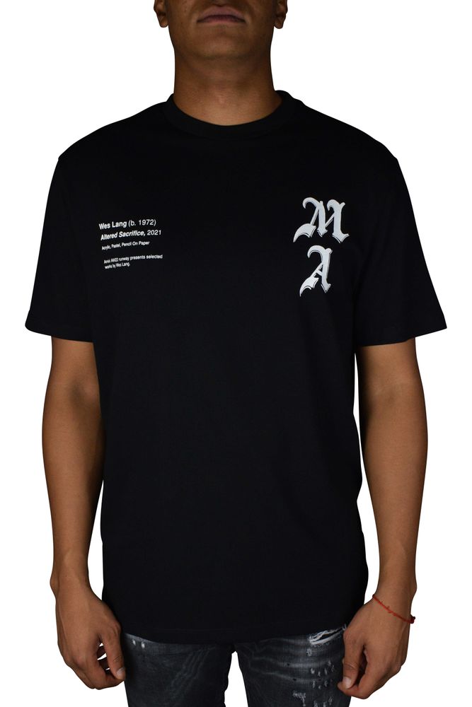 Graphic Print Black Crew Neck T-Shirt