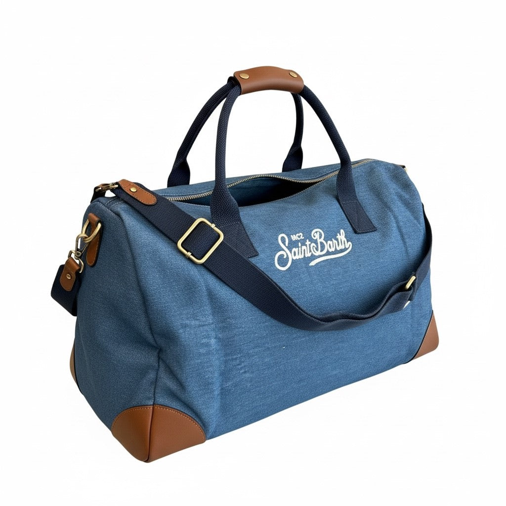 Structured Duffle Bag with Leather Accents