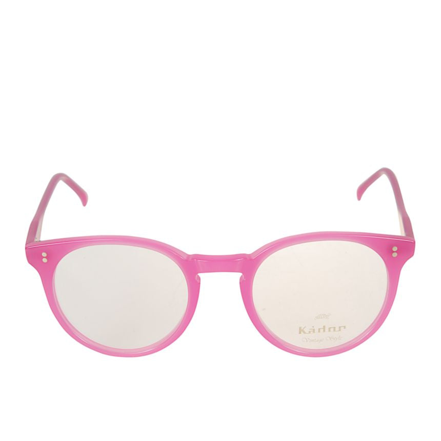 Chyli/N Translucent Pink Round Frame Eyeglasses with Metallic Accents