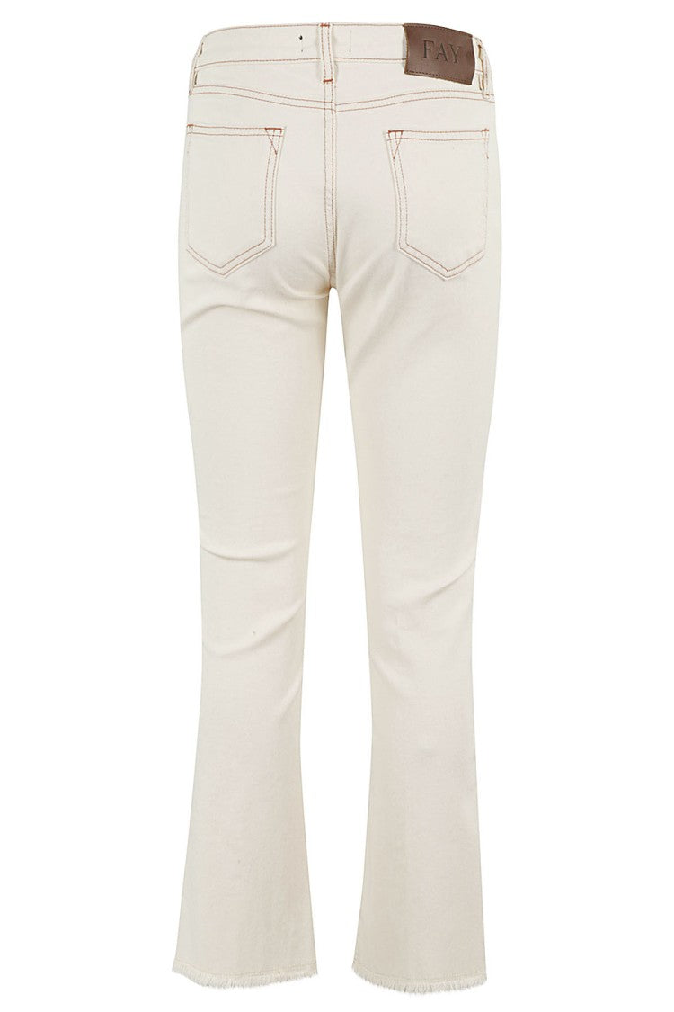 Cropped Flare Denim Pants