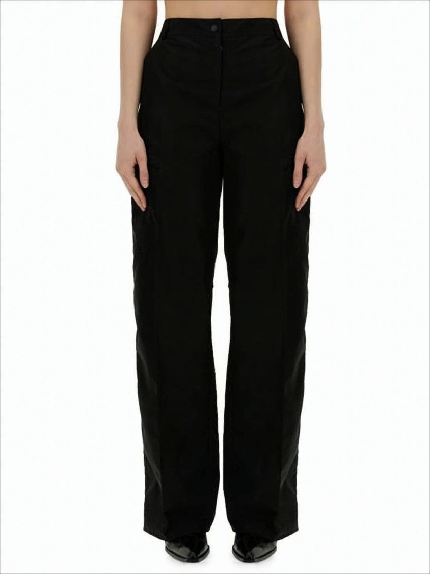 High Waist Straight-Leg Pants with Seam Detailing