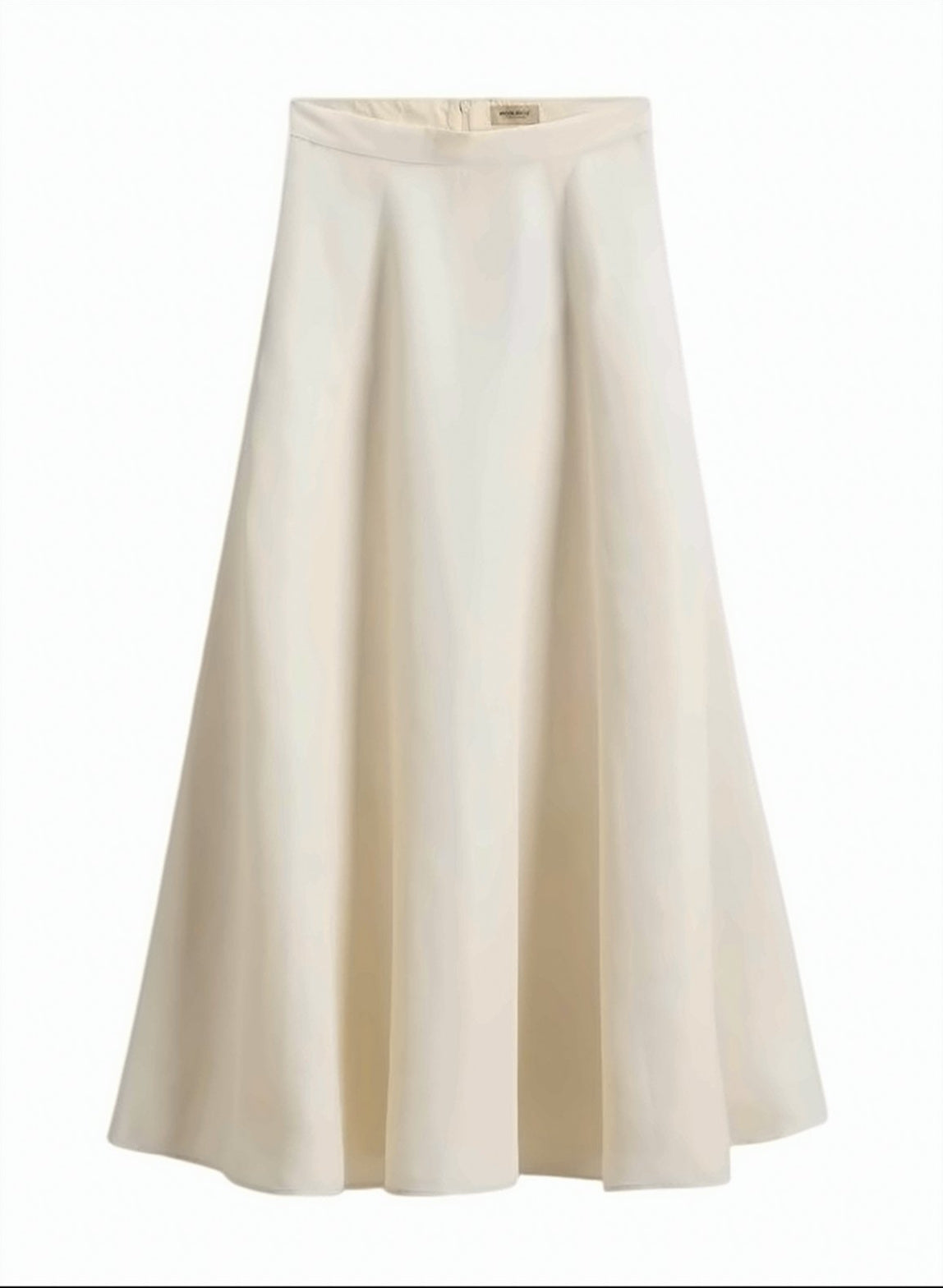 Long Linen Blend Front Pleated Skirt