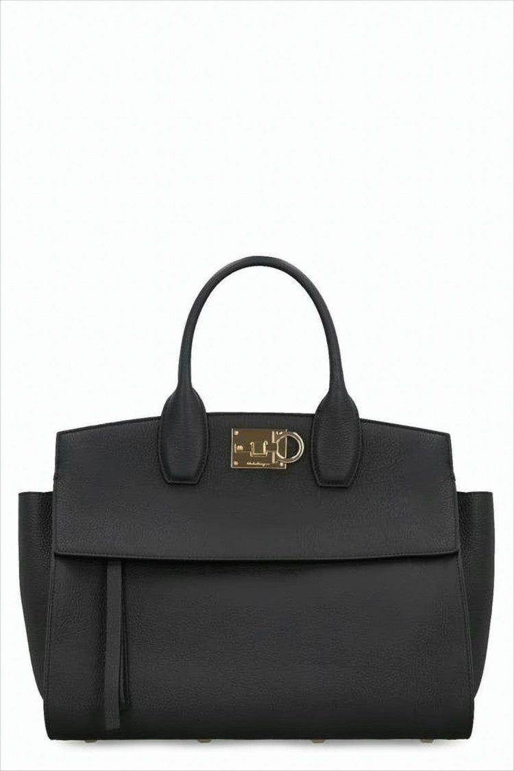 Structured Calf Leather Tote Bag