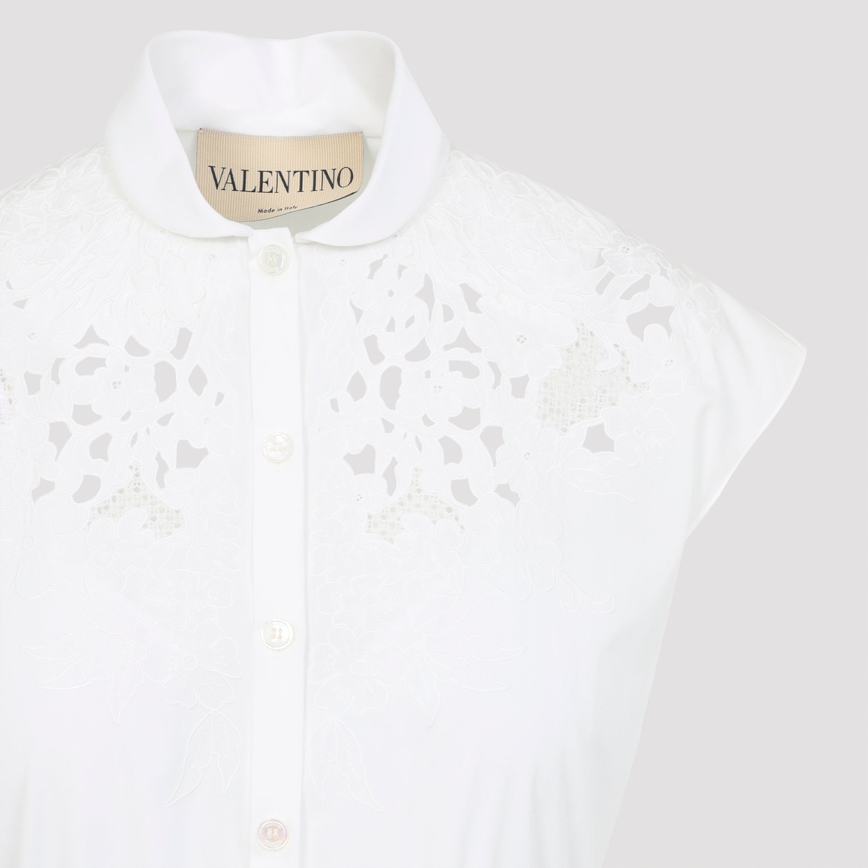 Cut-Out Embroidered Cotton Midi Dress