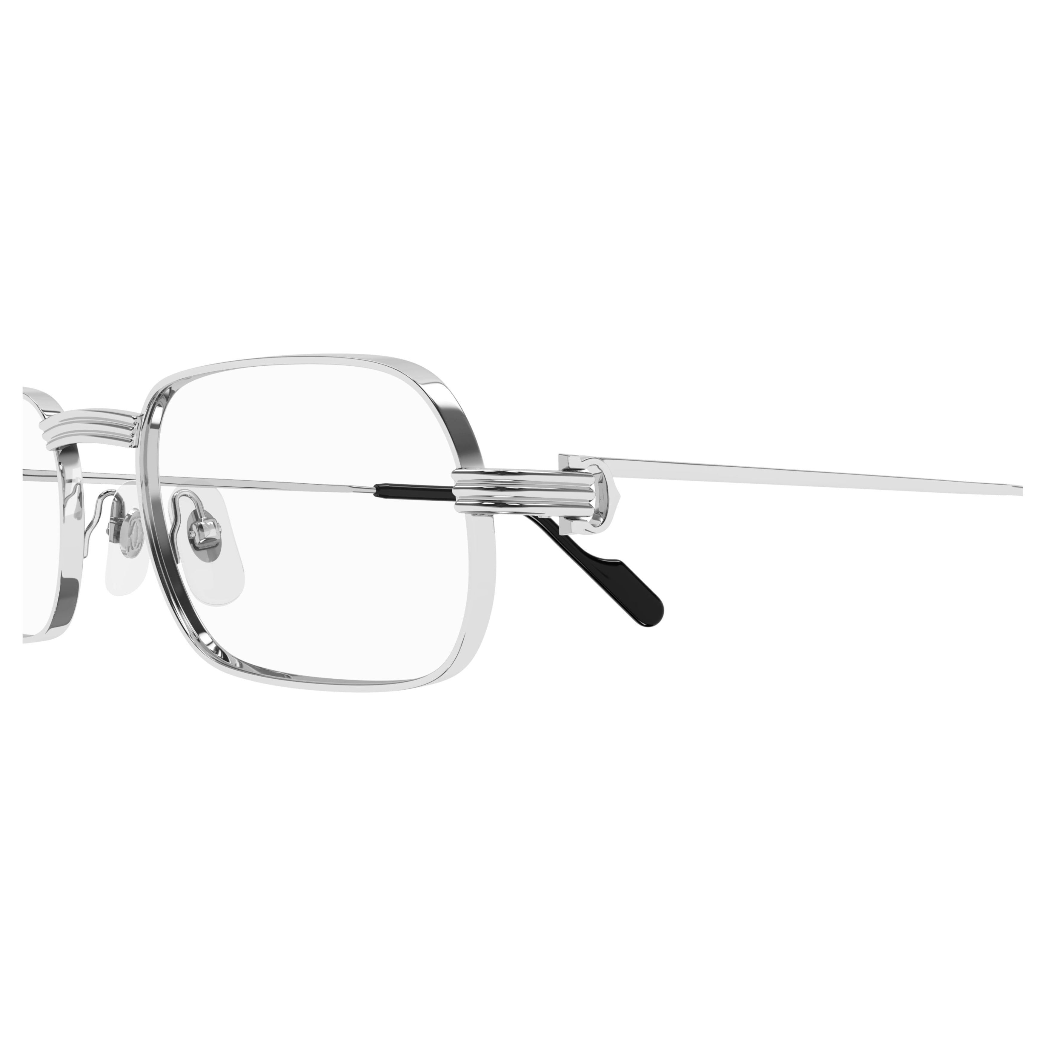 Ct0556o Polished Silver Rectangular Eyeglasses