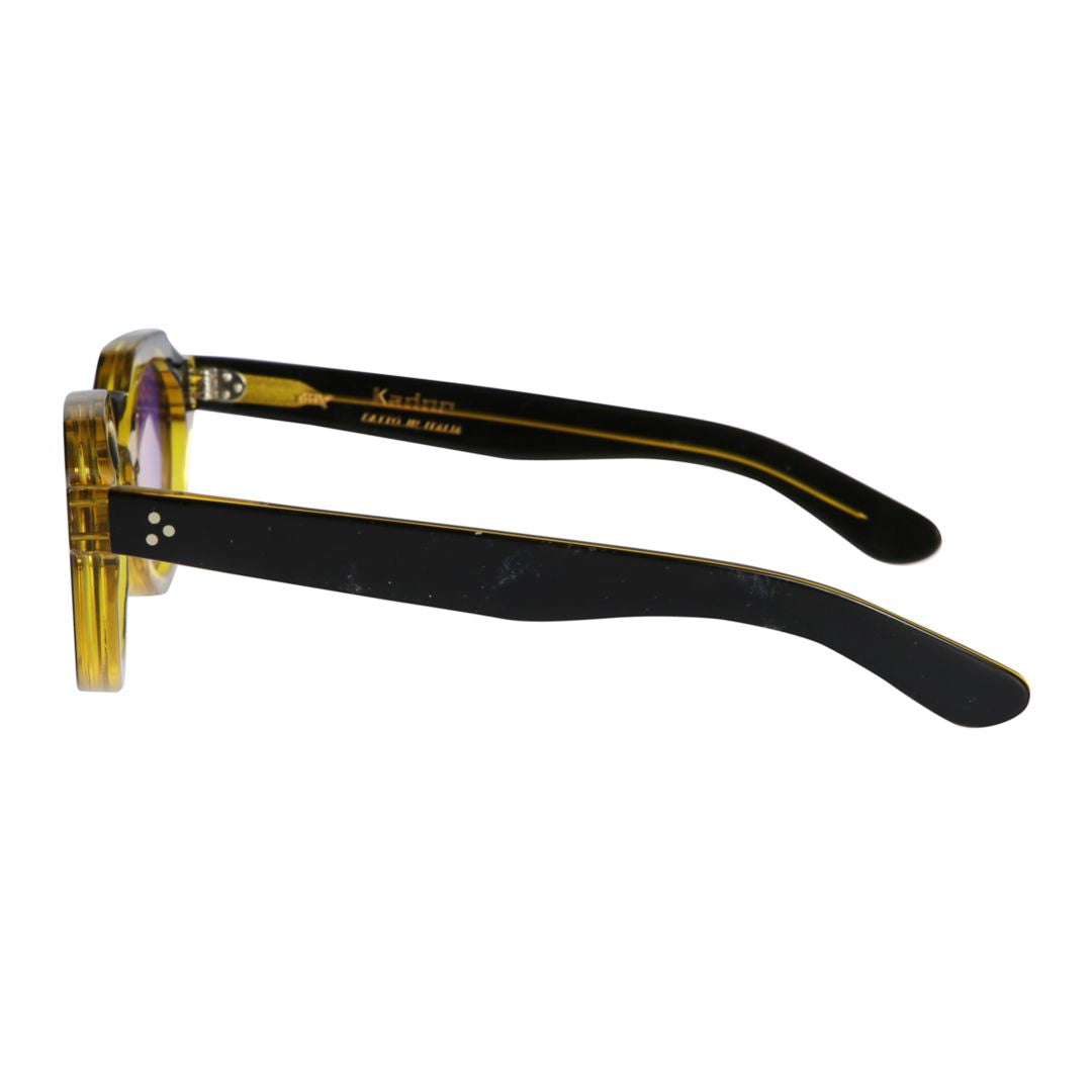 Spike Bold Round Frame Sunglasses with Gradient Lenses