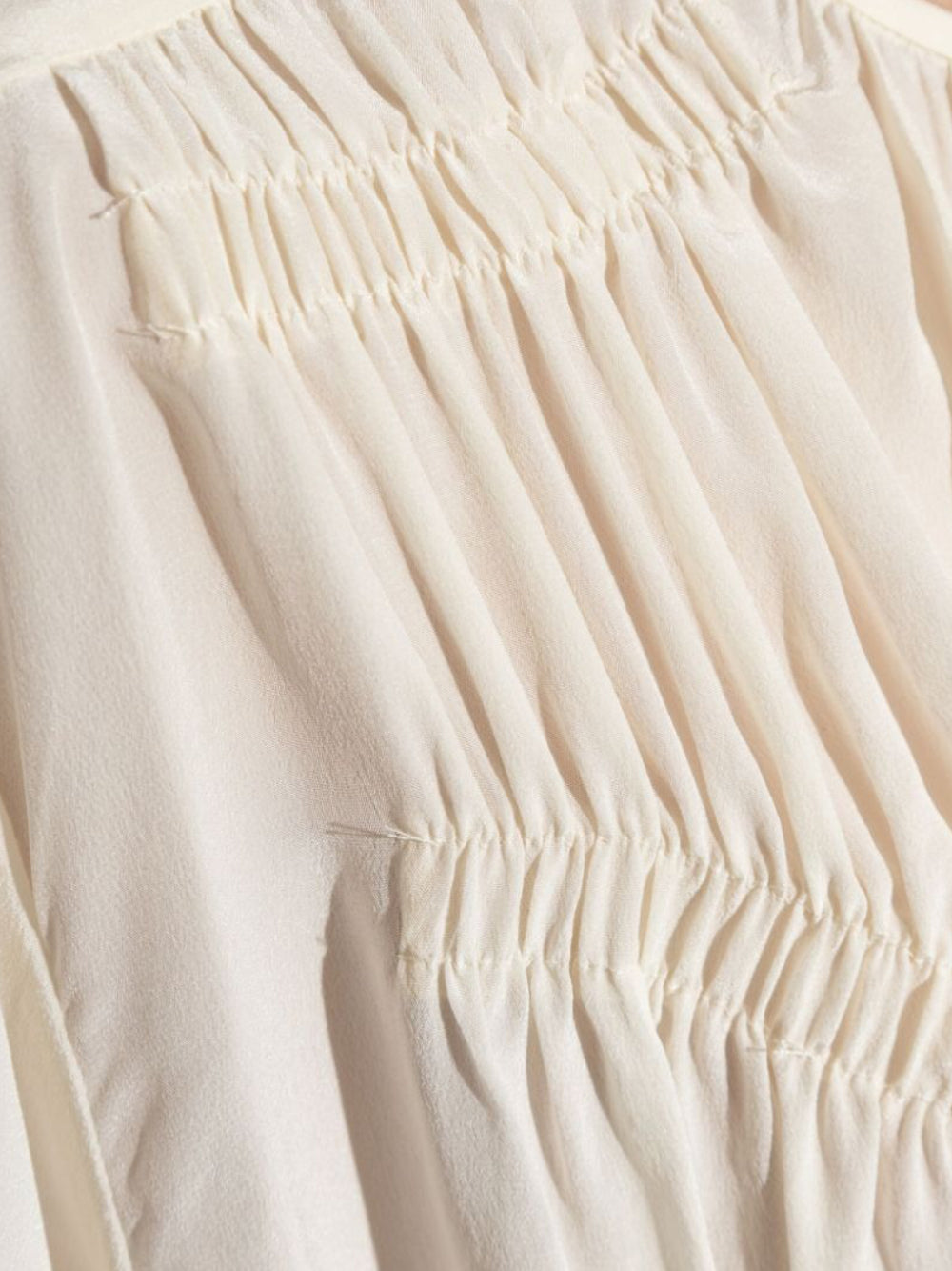 Silk Blouse with Delicate Pleating and Gathered Waist