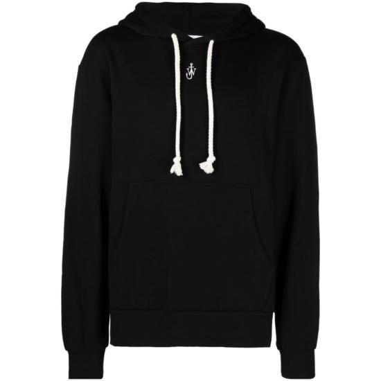 Minimalist Black Hoodie With Subtle Logo Detail