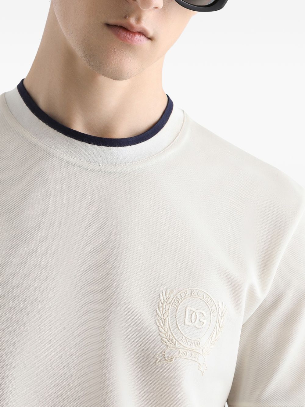 Short-Sleeve T-Shirt with Embroidered Emblem