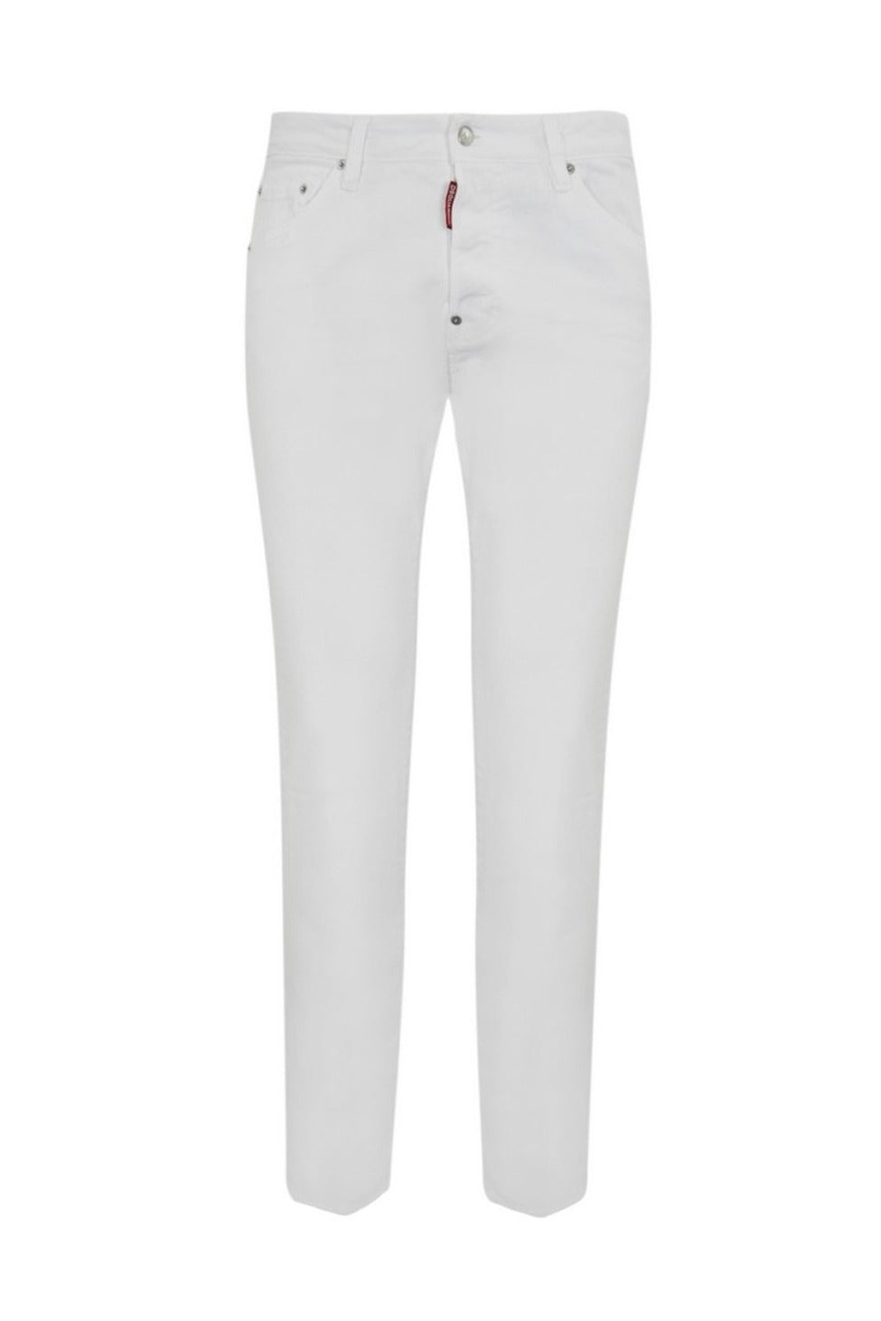 Tailored White Denim Jeans With Clean Finish