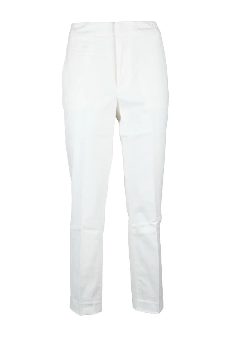 Ariel 27 Inches White Tapered Leg Trousers
