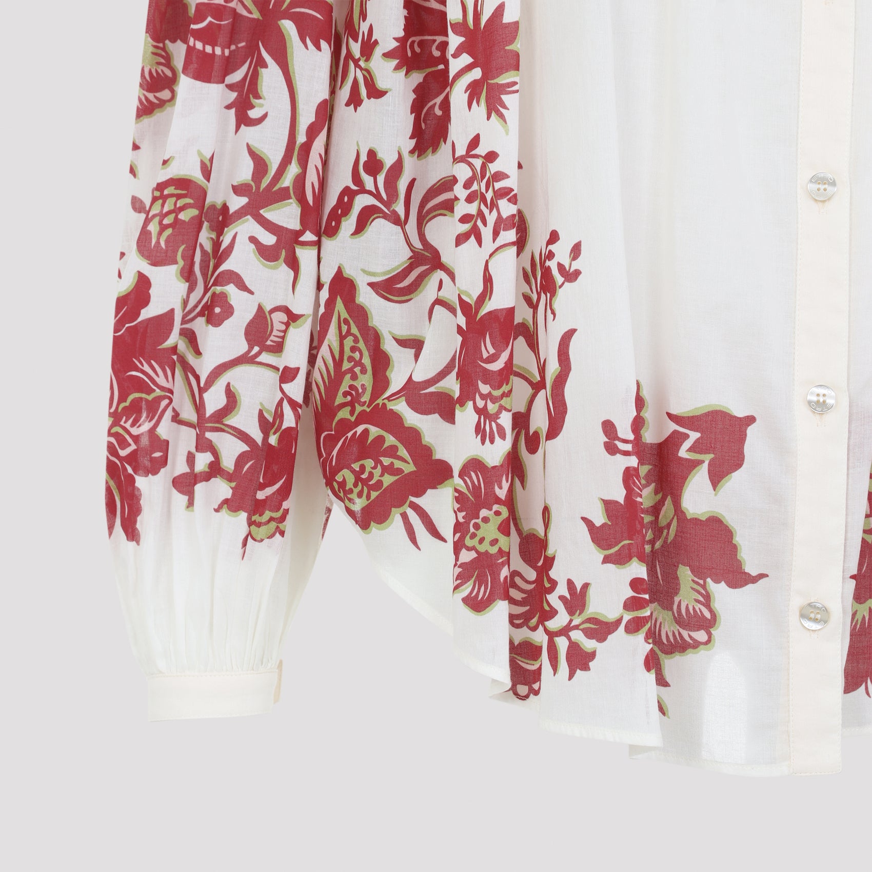 Elevated White Cotton Shirt With Floral Accents