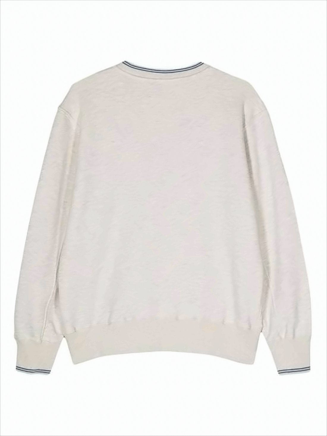 Light Beige Long-Sleeve Sweatshirt with Logo Detailing