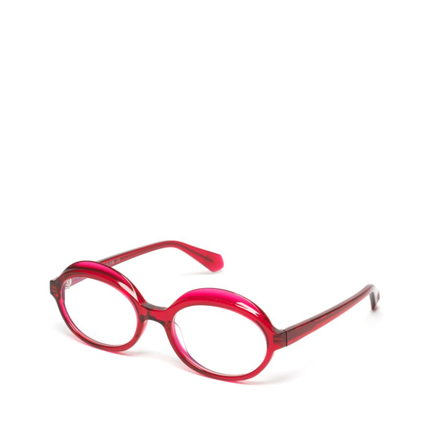 Gravity Oval Frame Red Acetate Eyeglasses with Smooth Finish