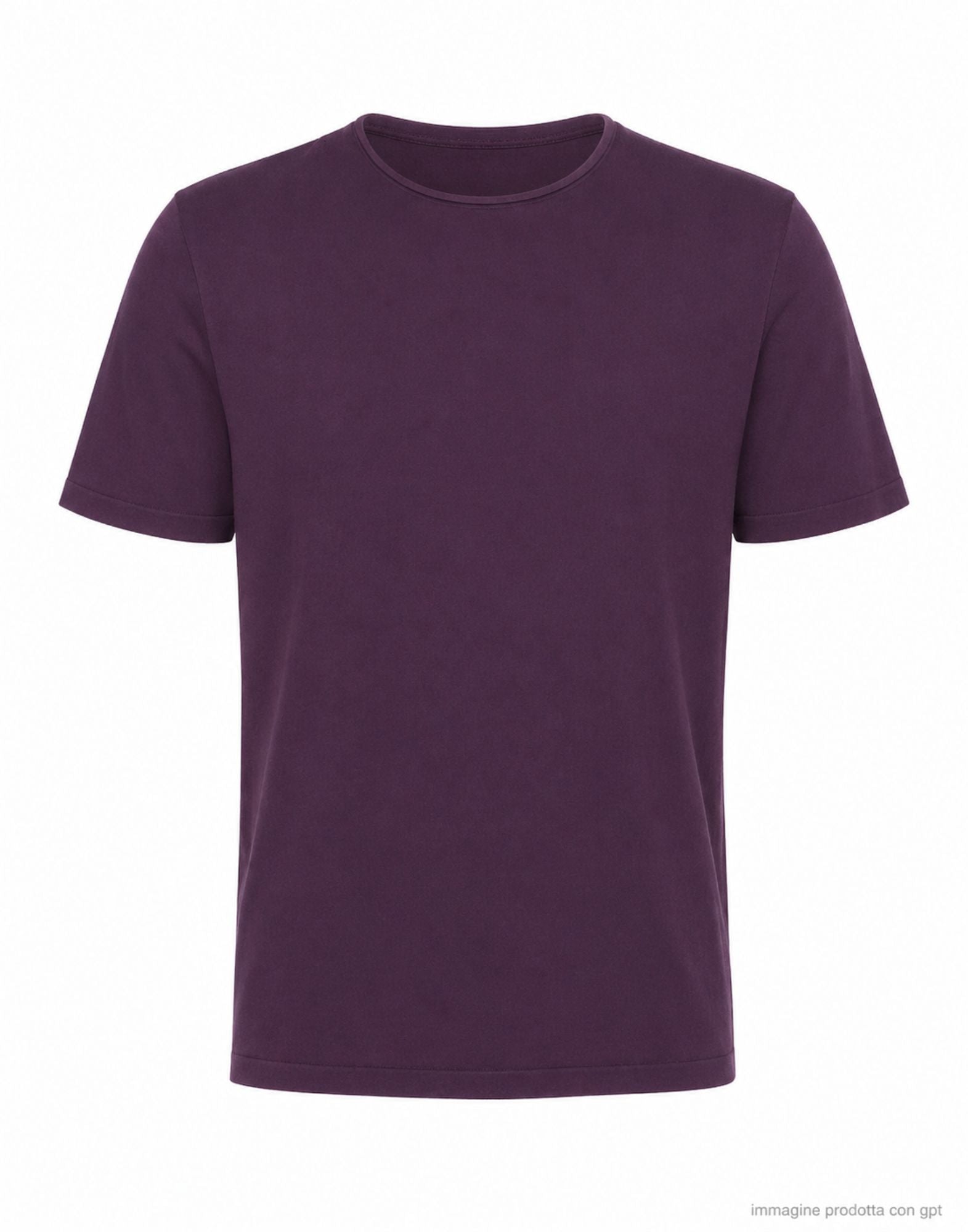 Purple Regular Fit Cotton Round Neck T-Shirt
