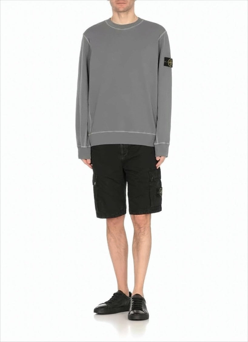 Relaxed Fit Long Sleeve Sweatshirt with Compass Patch