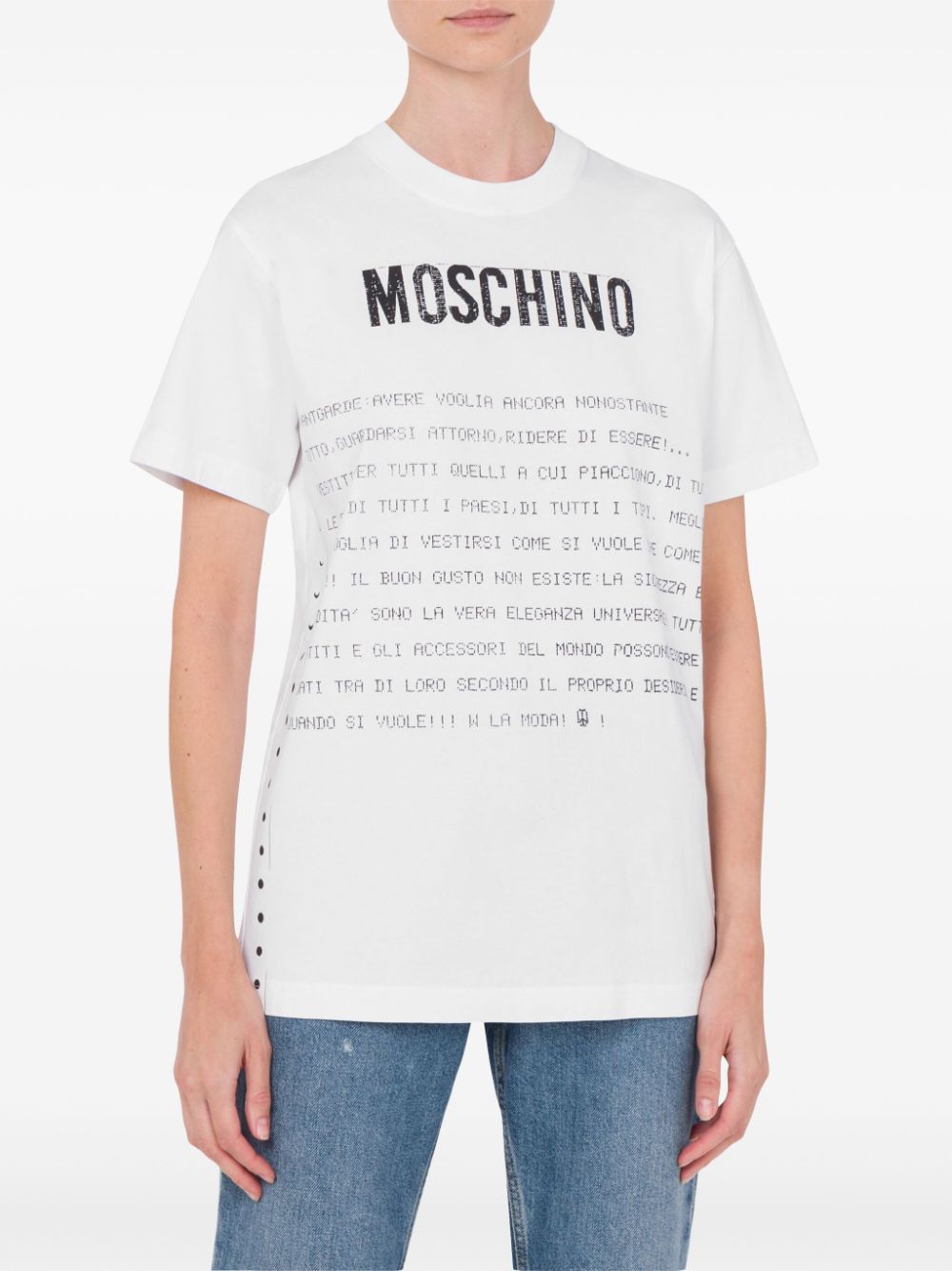 Short-Sleeved Top with Bold Logo Print