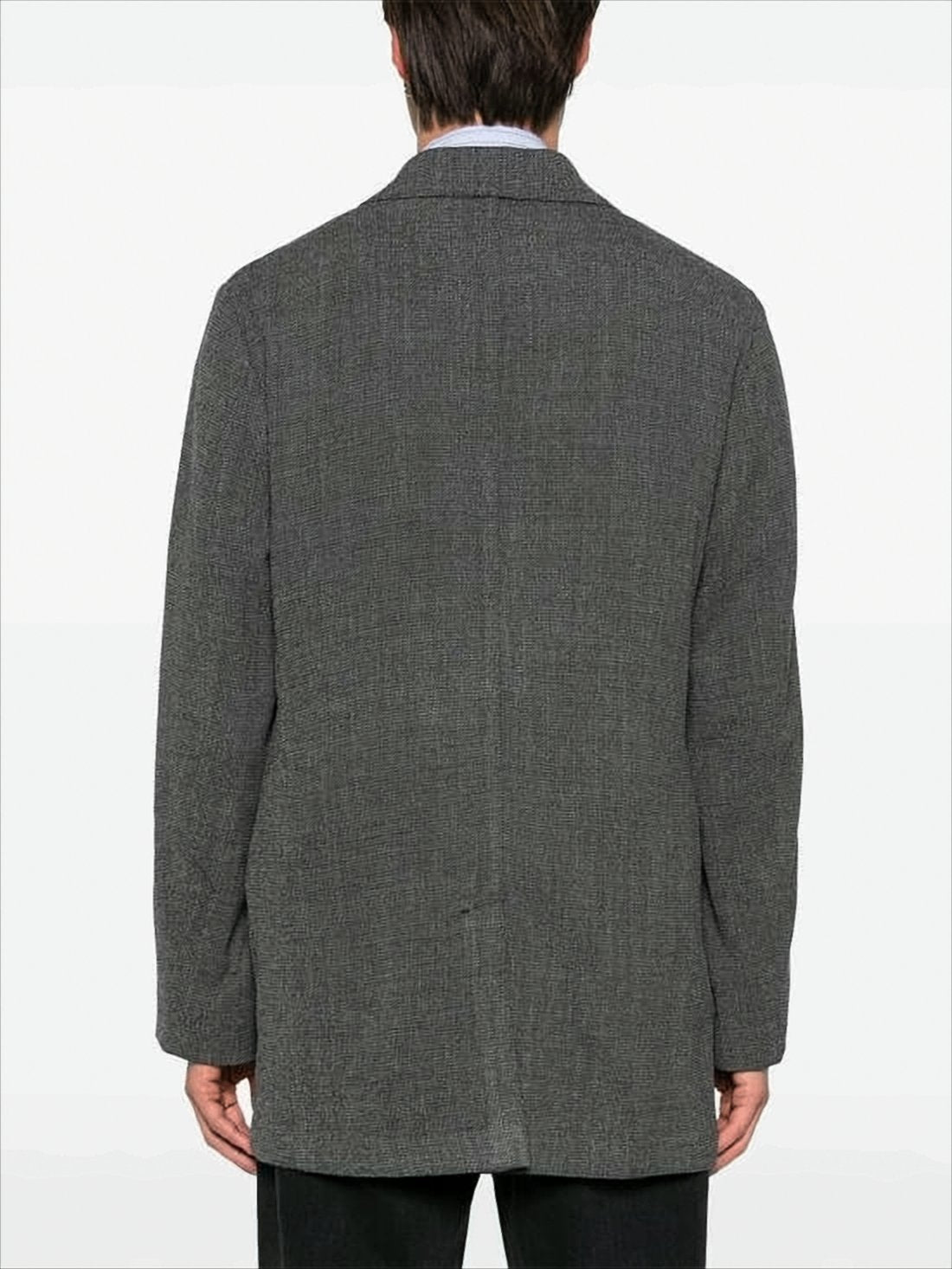 Textured Double-Breasted Blazer with Oversized Silhouette