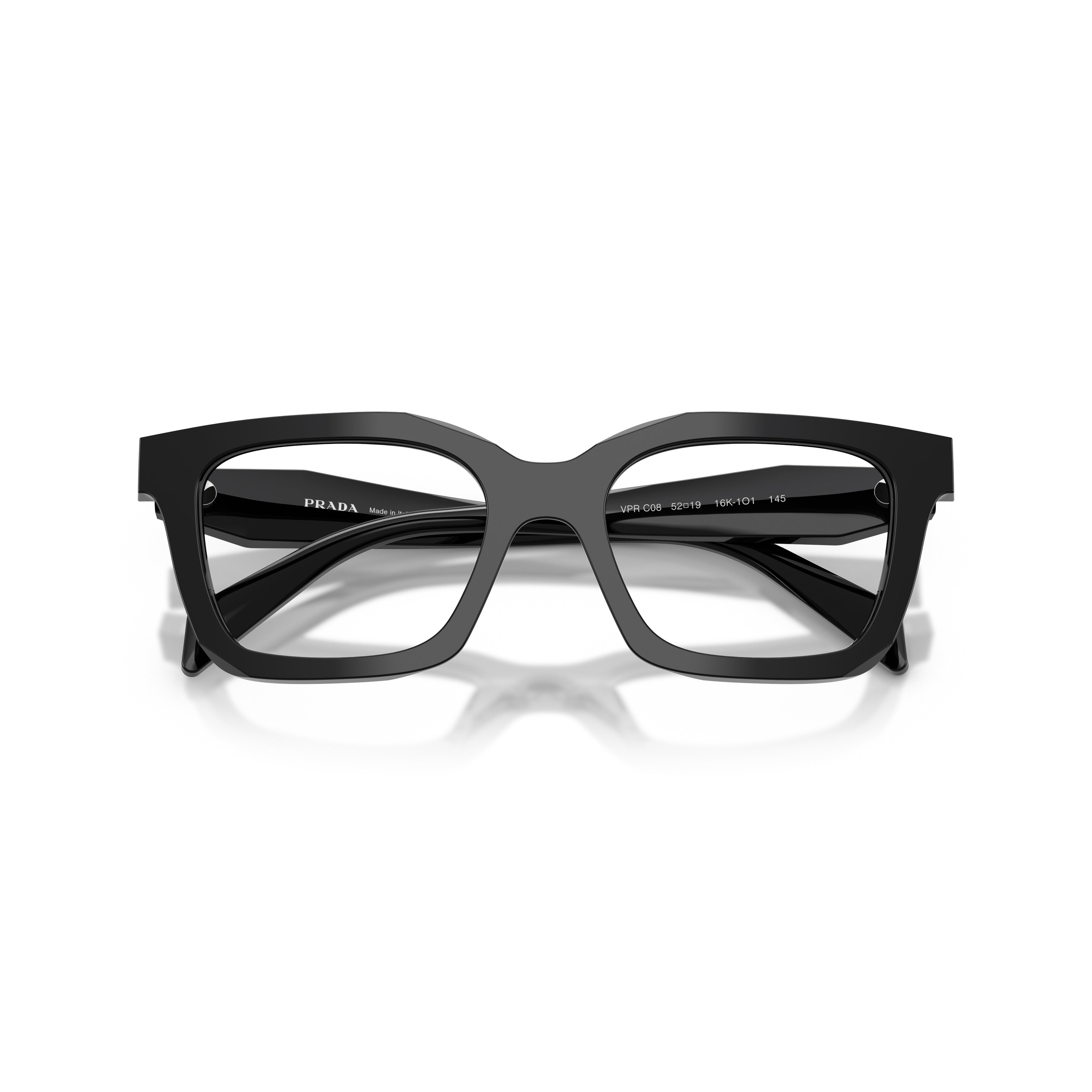 0pr C08v Rectangular Black Acetate Eyeglasses