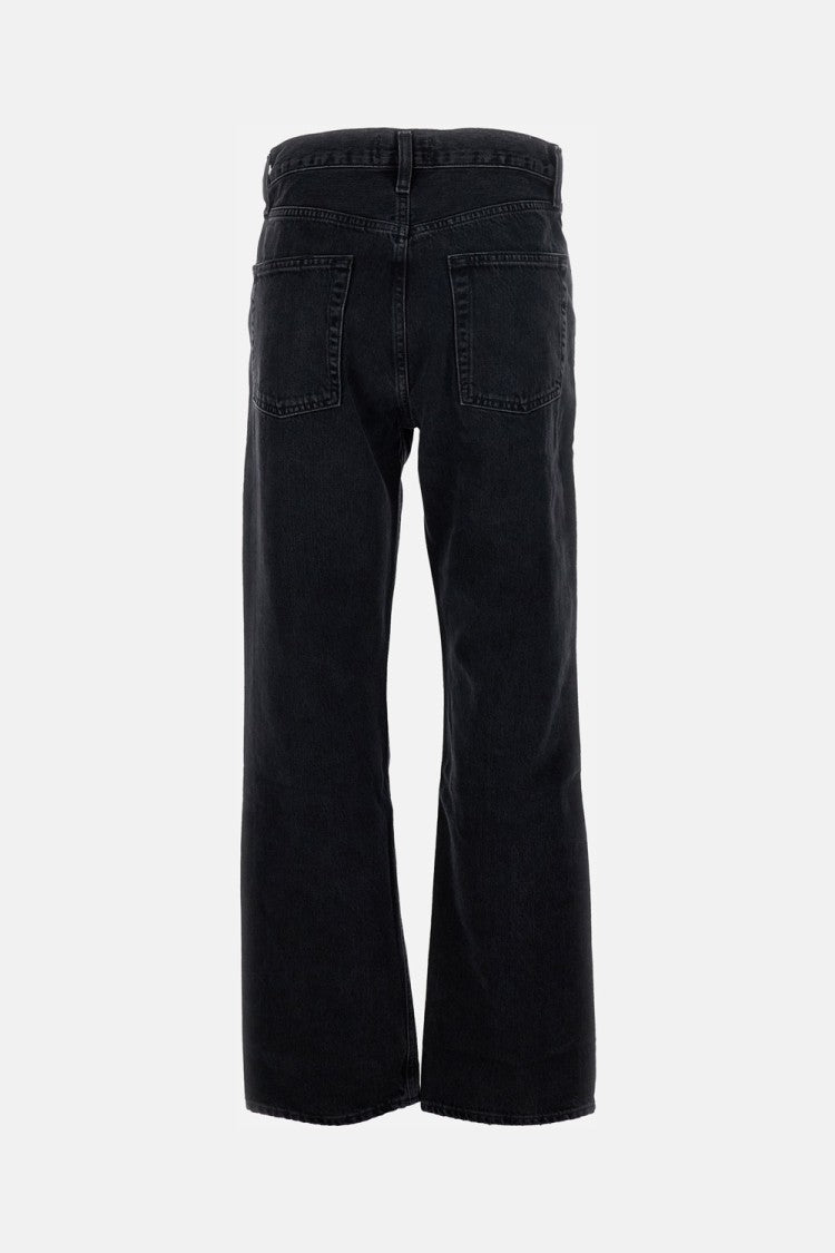 Wide Leg Five-Pocket Jeans With Zip Fastener