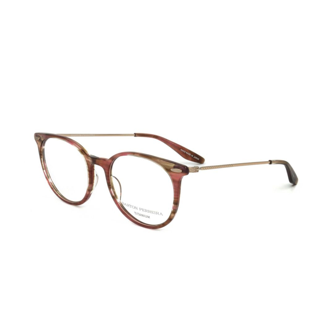 Bp5055 512ew Rounded Tortoiseshell Eyeglasses with Metallic Temples
