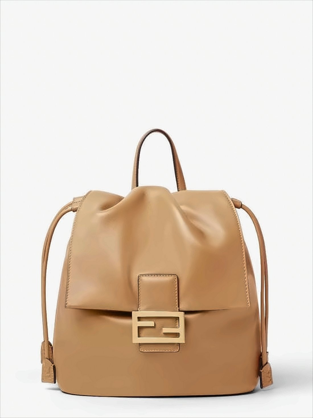 Structured Calf Leather Backpack With Rectangular Buckle