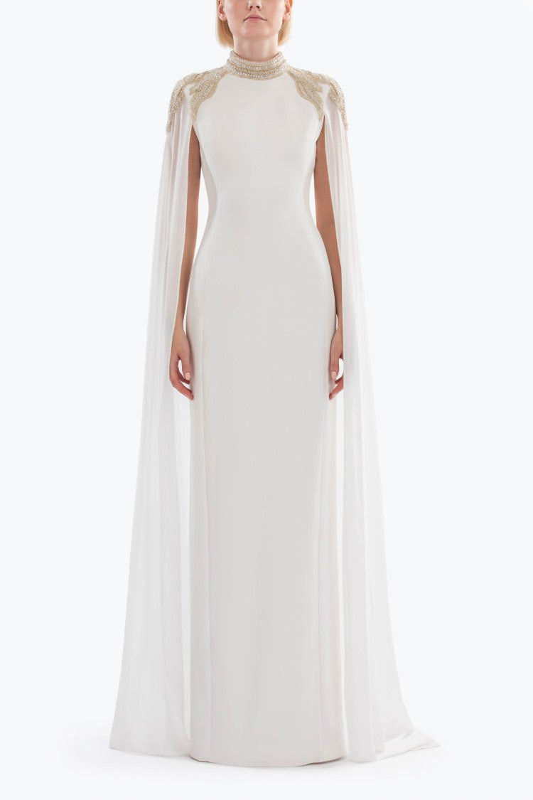 Embellished Crepe Kaftan