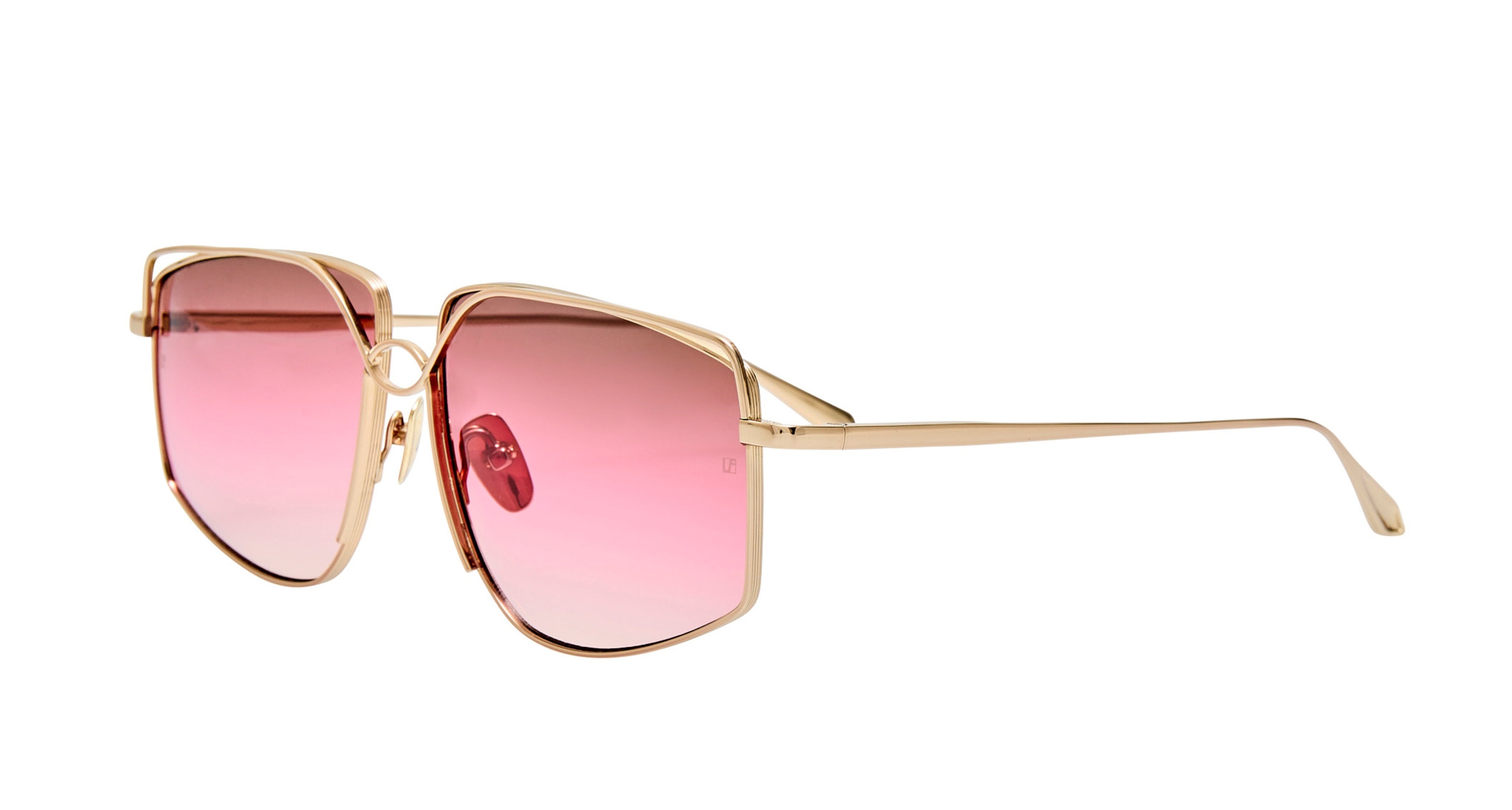 Lfl Geometric Oversized Sunglasses with Gold-tone Titanium Frame