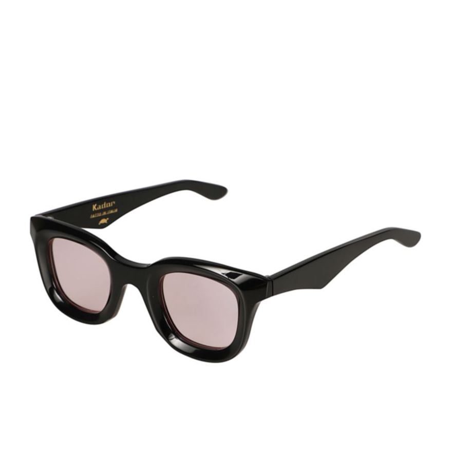 Joya Bold Black Frame Sunglasses with Soft Pink Lenses