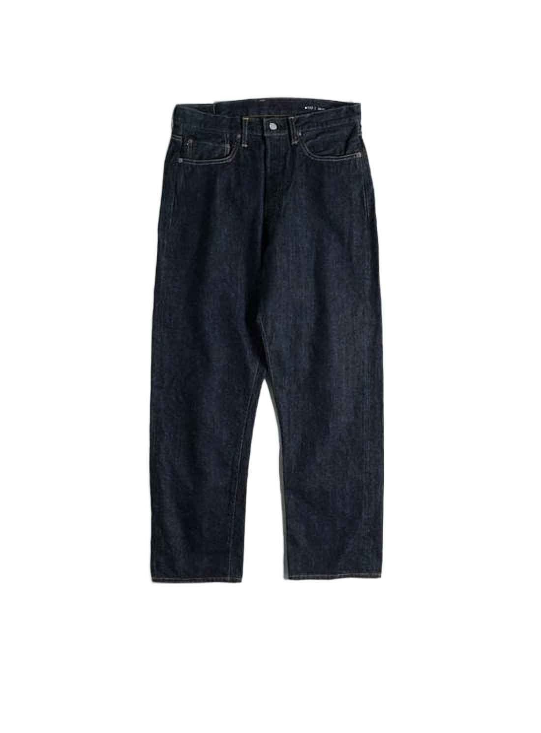 Dark Indigo Straight-Leg Denim Pants With Traditional Five-Pocket Styling