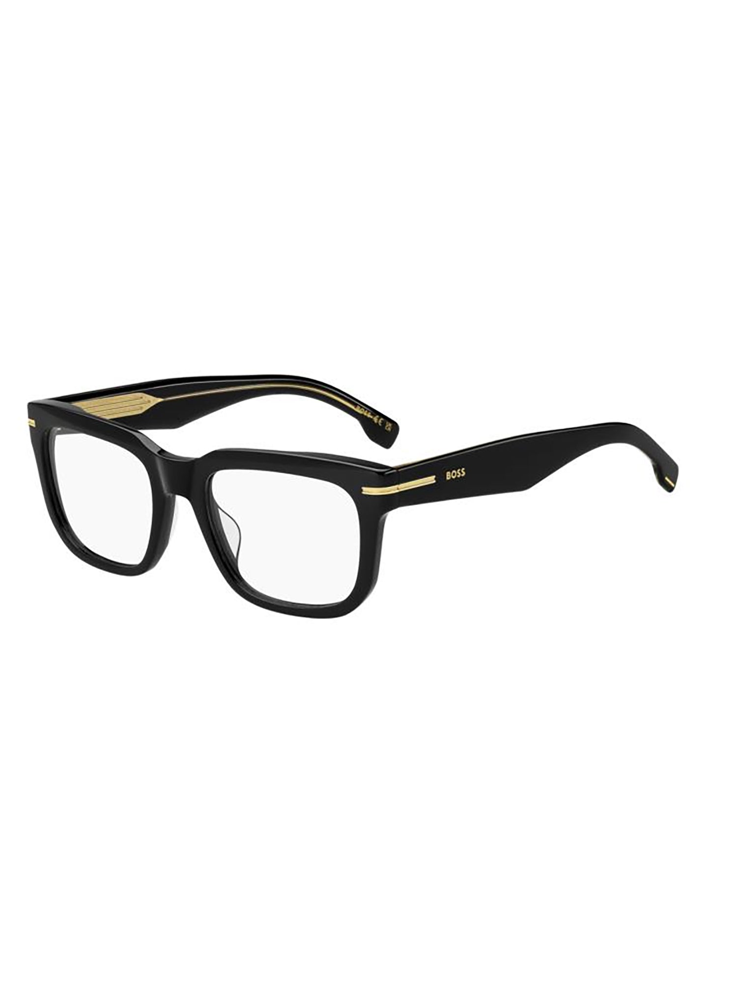 Rectangular Optical Frames with Glossy Finish and Gold Accents