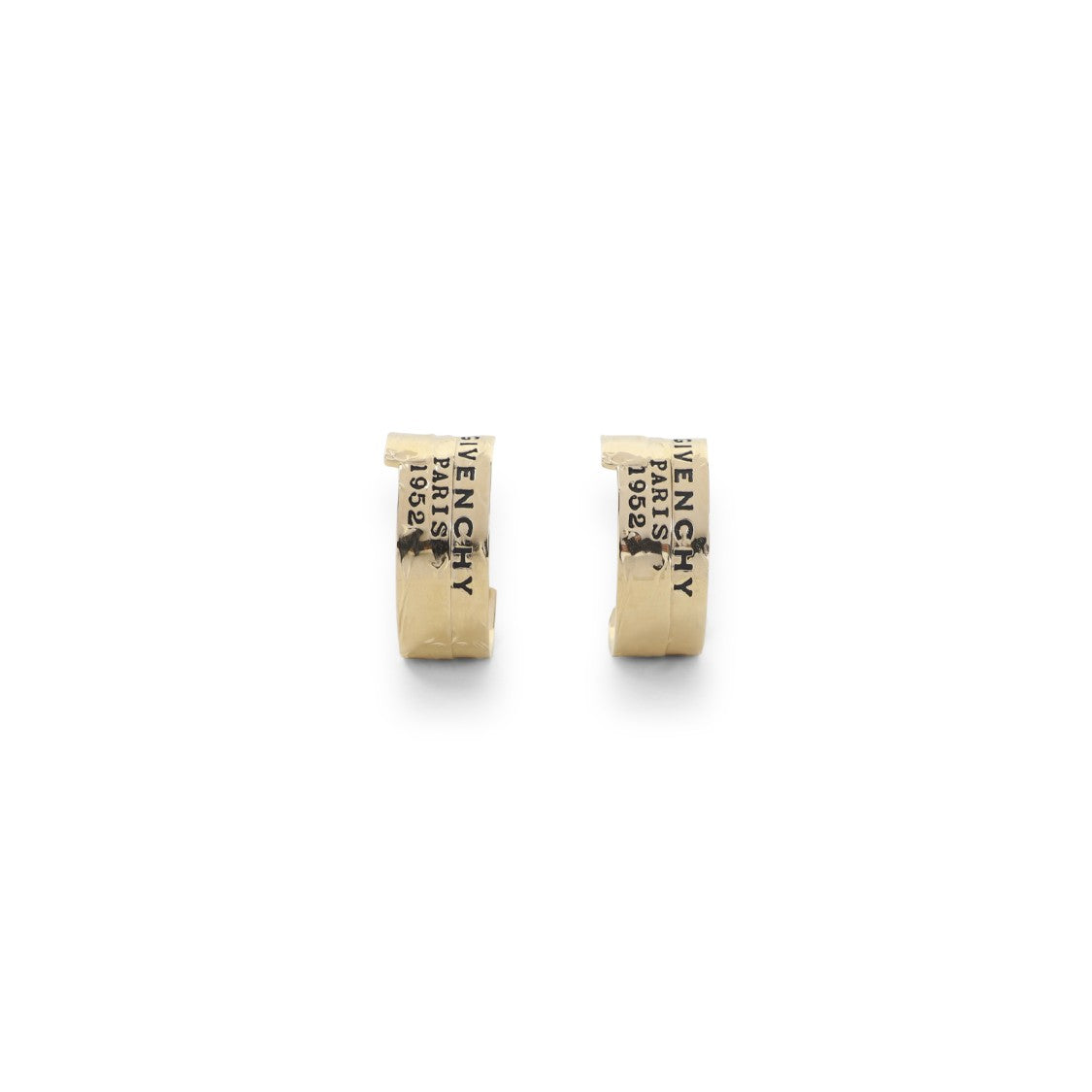 Curved Hoop Earrings with Polished Brass Finish