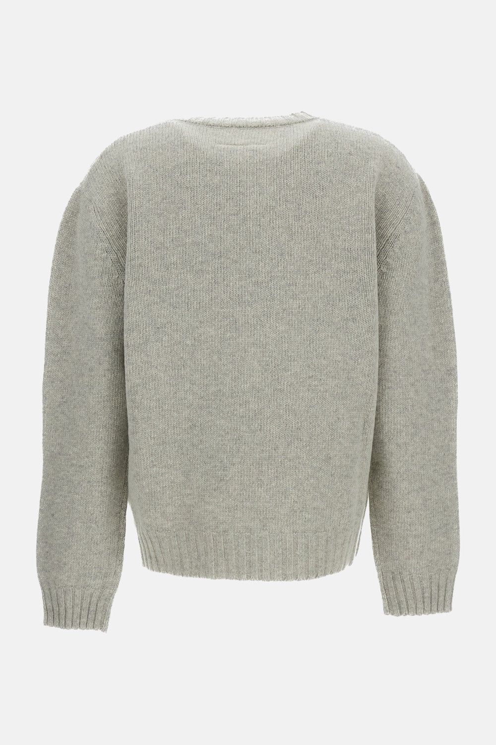 Cropped Crew-Neck Sweater with Hand-Painted Logo