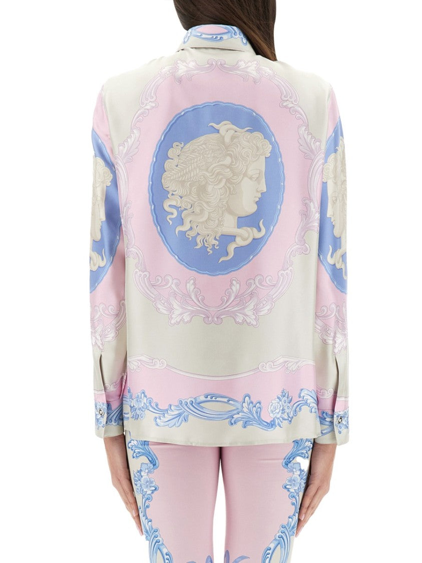 "Cameo" Pastel Print Silk Shirt