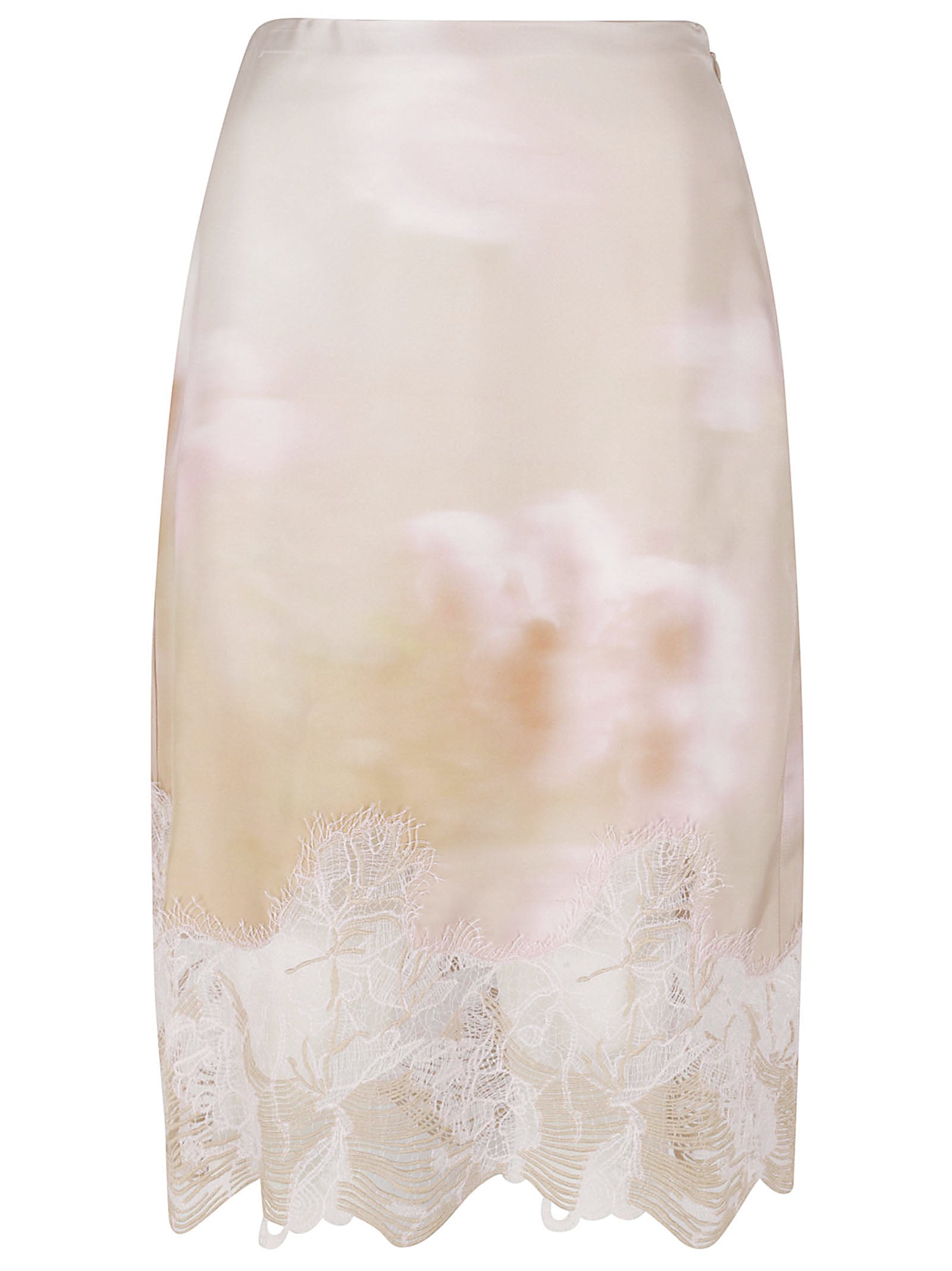 Silk Twill Fitted Skirt