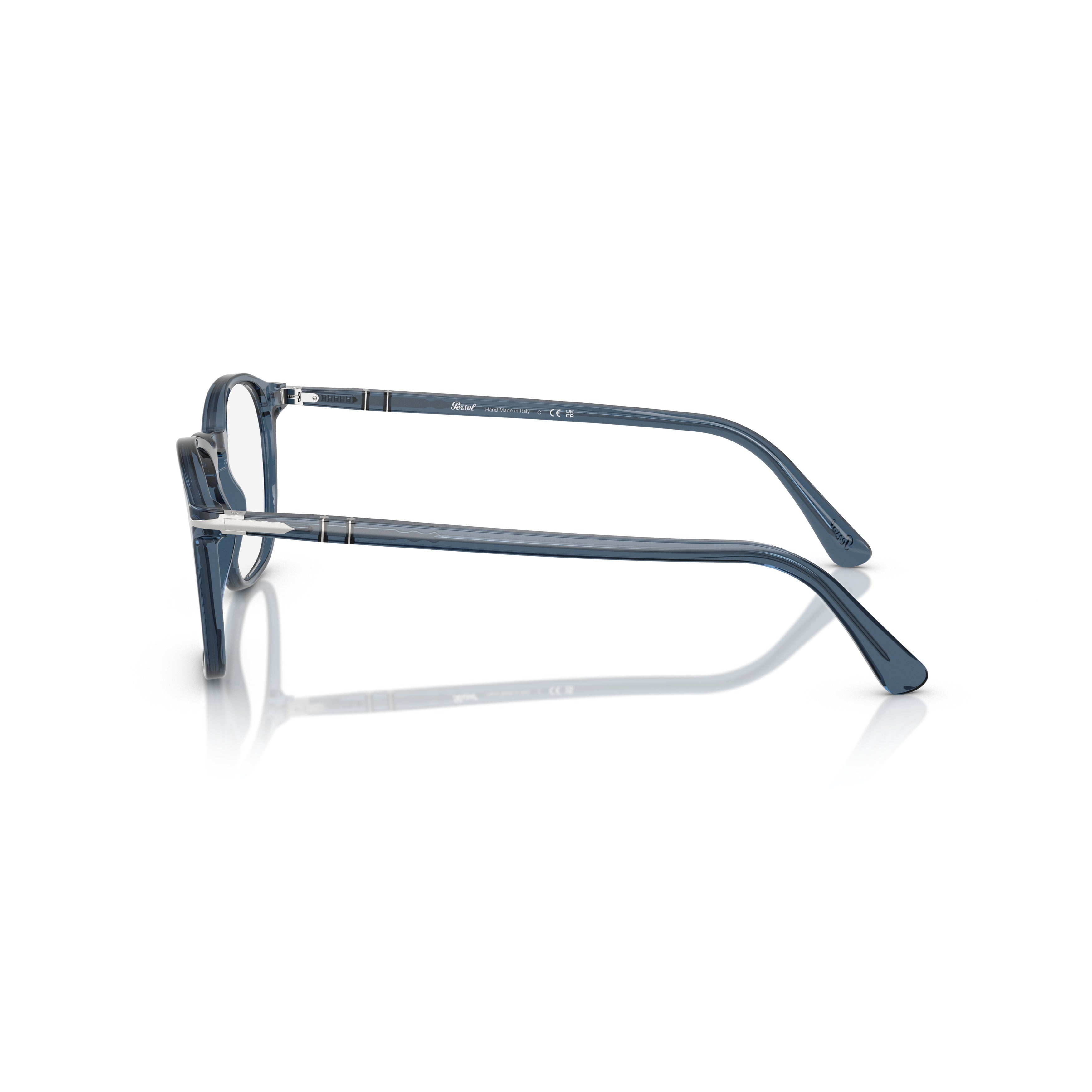 0po3007vm Translucent Blue Acetate Eyeglasses with Keyhole Bridge