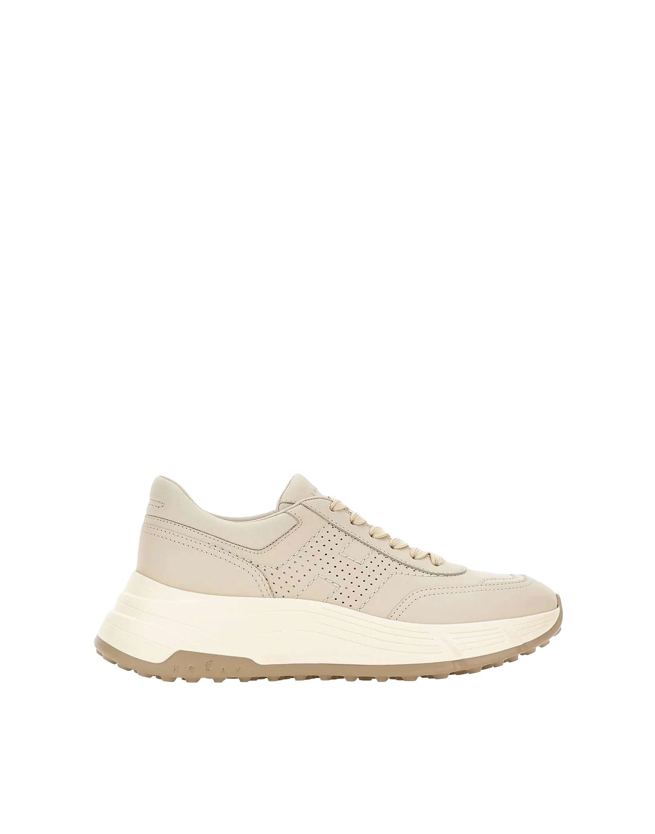 Perforated Creamy Beige Sneakers