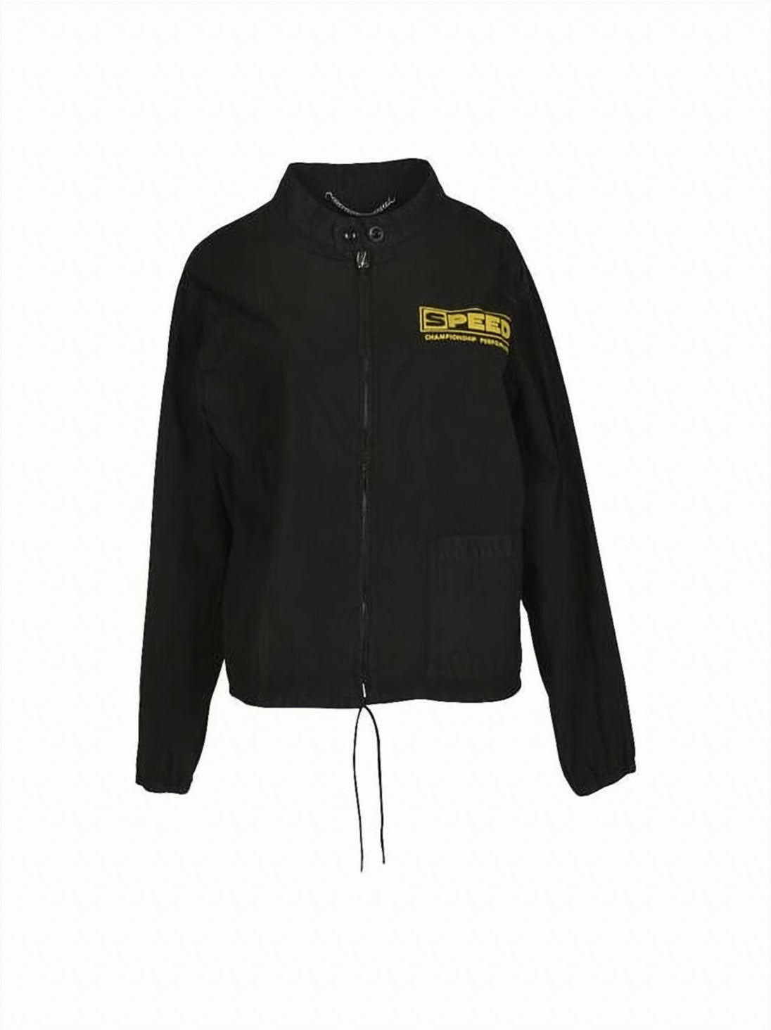 Black Relaxed Fit Jacket with Graphic Prints