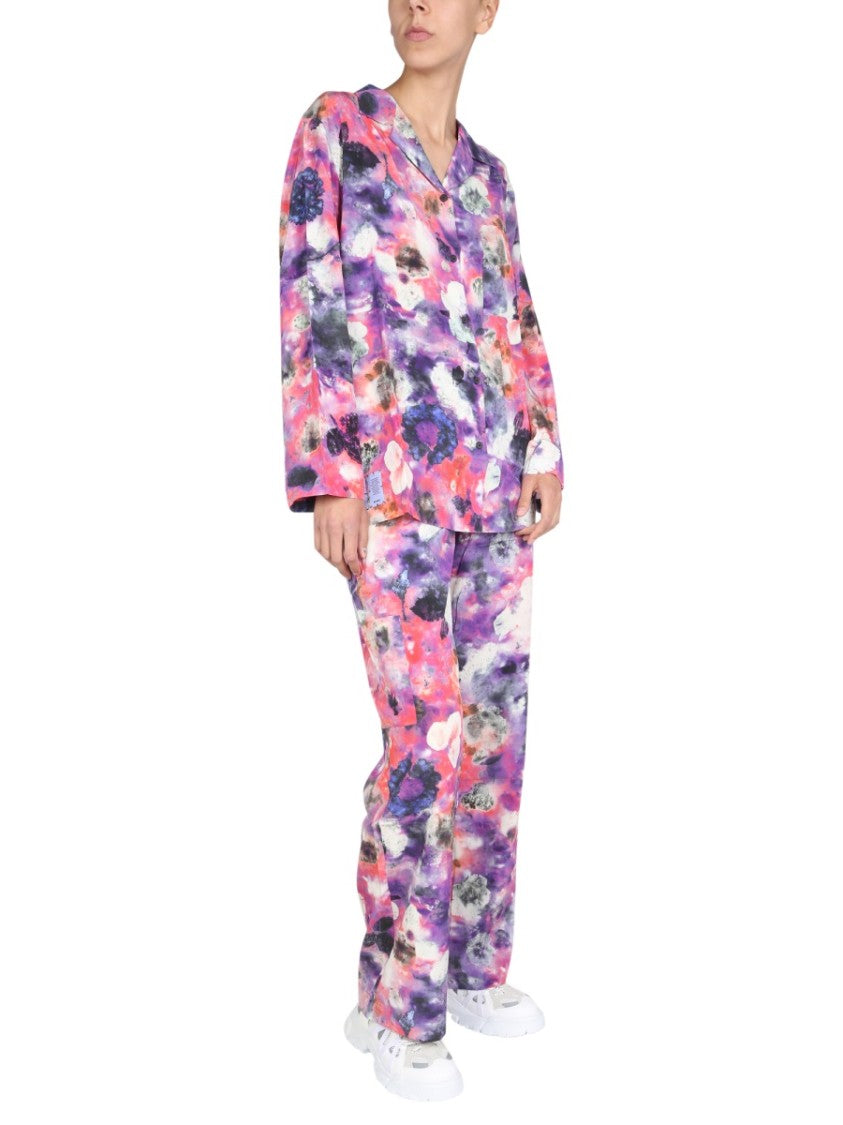 Abstract Floral Pattern Relaxed Fit Shirt