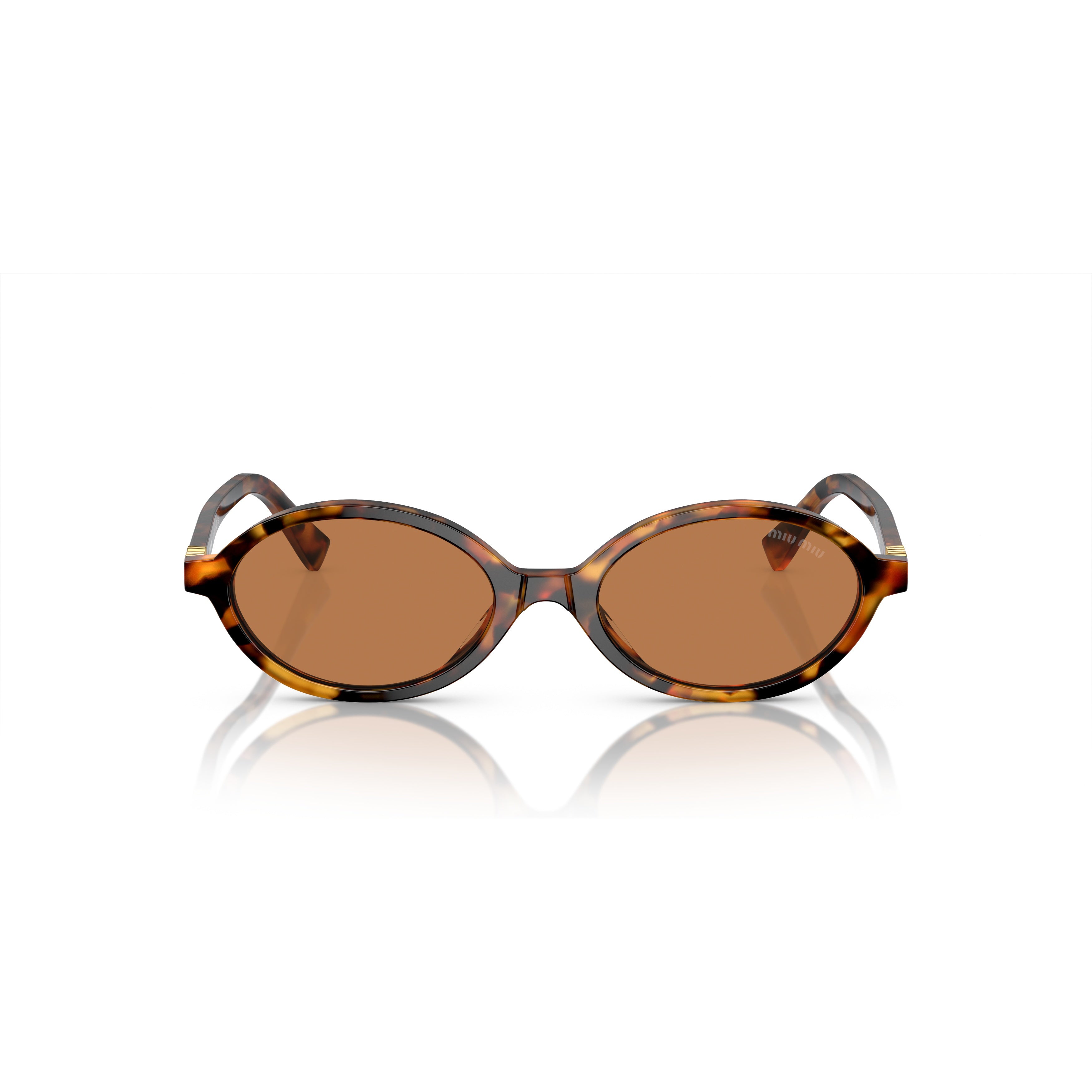 Tortoiseshell Acetate Oval Sunglasses with Gold Accents