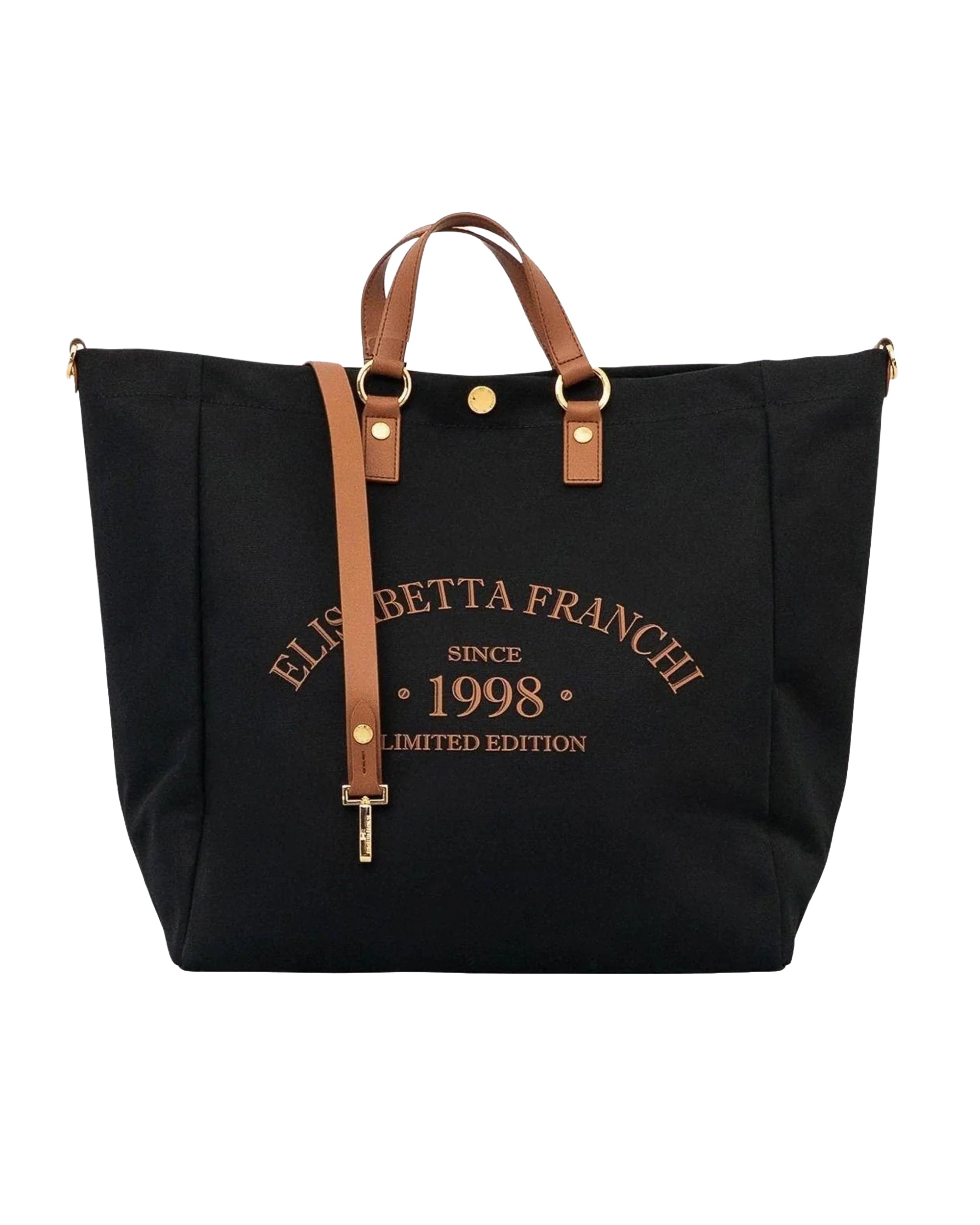 Black Leather Beach Bag