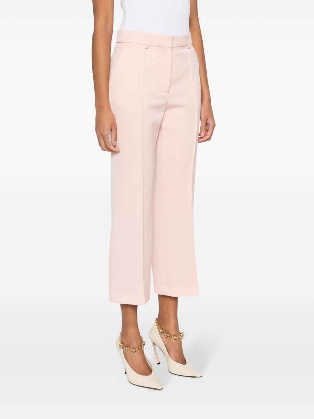 Textured Salmon Pink Trousers