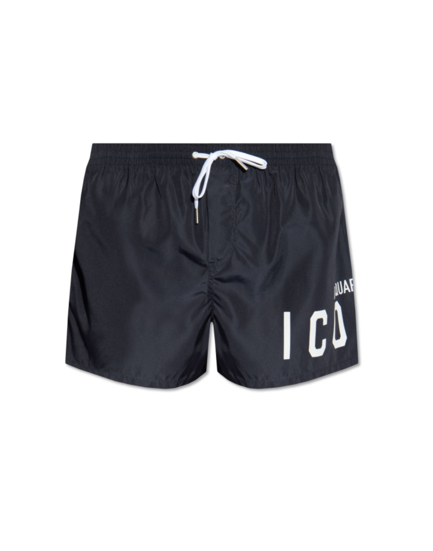 Mid-Length Black Swim Shorts