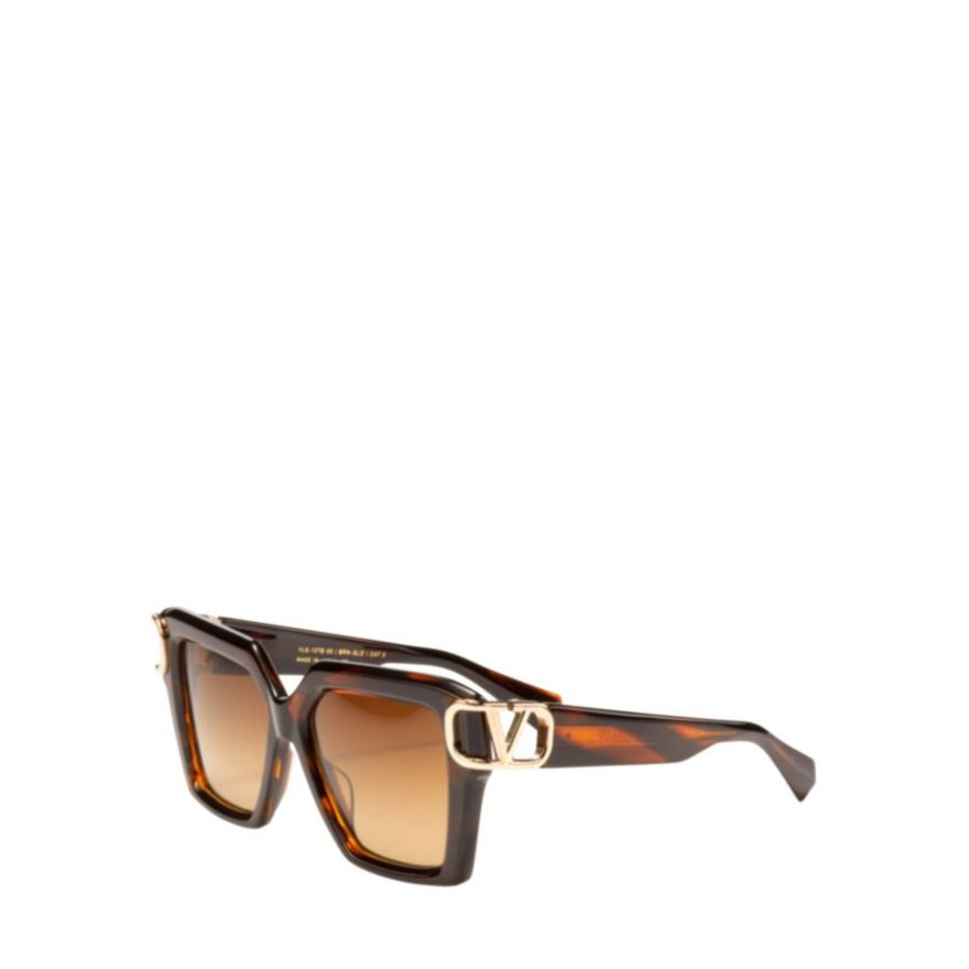 V - Uno Oversized Square Tortoiseshell Sunglasses
