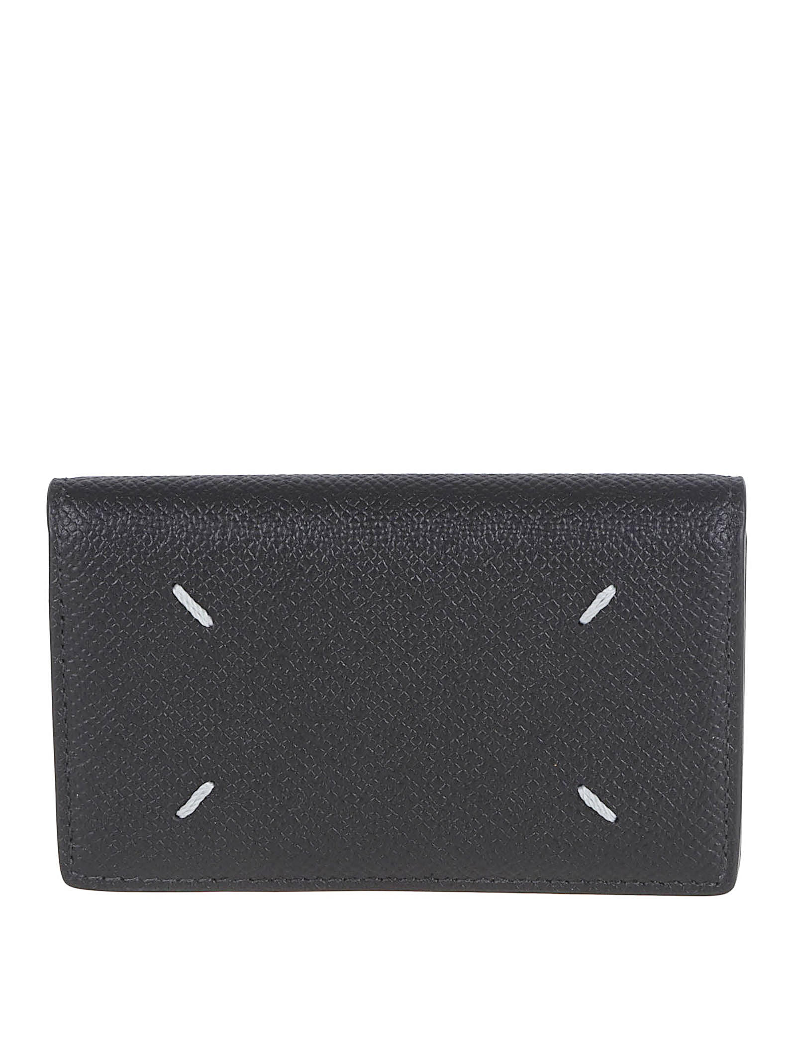 Textured Leather Wallet with Clip Closure