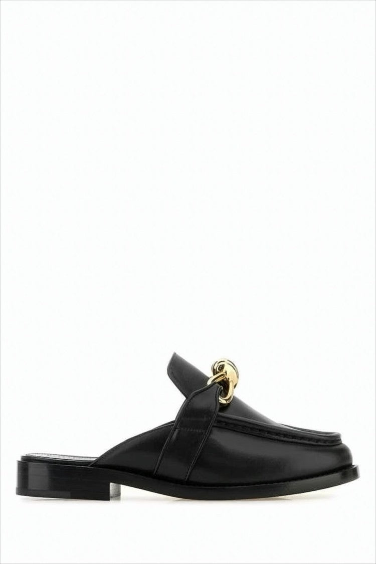 Black Calf Leather Mule