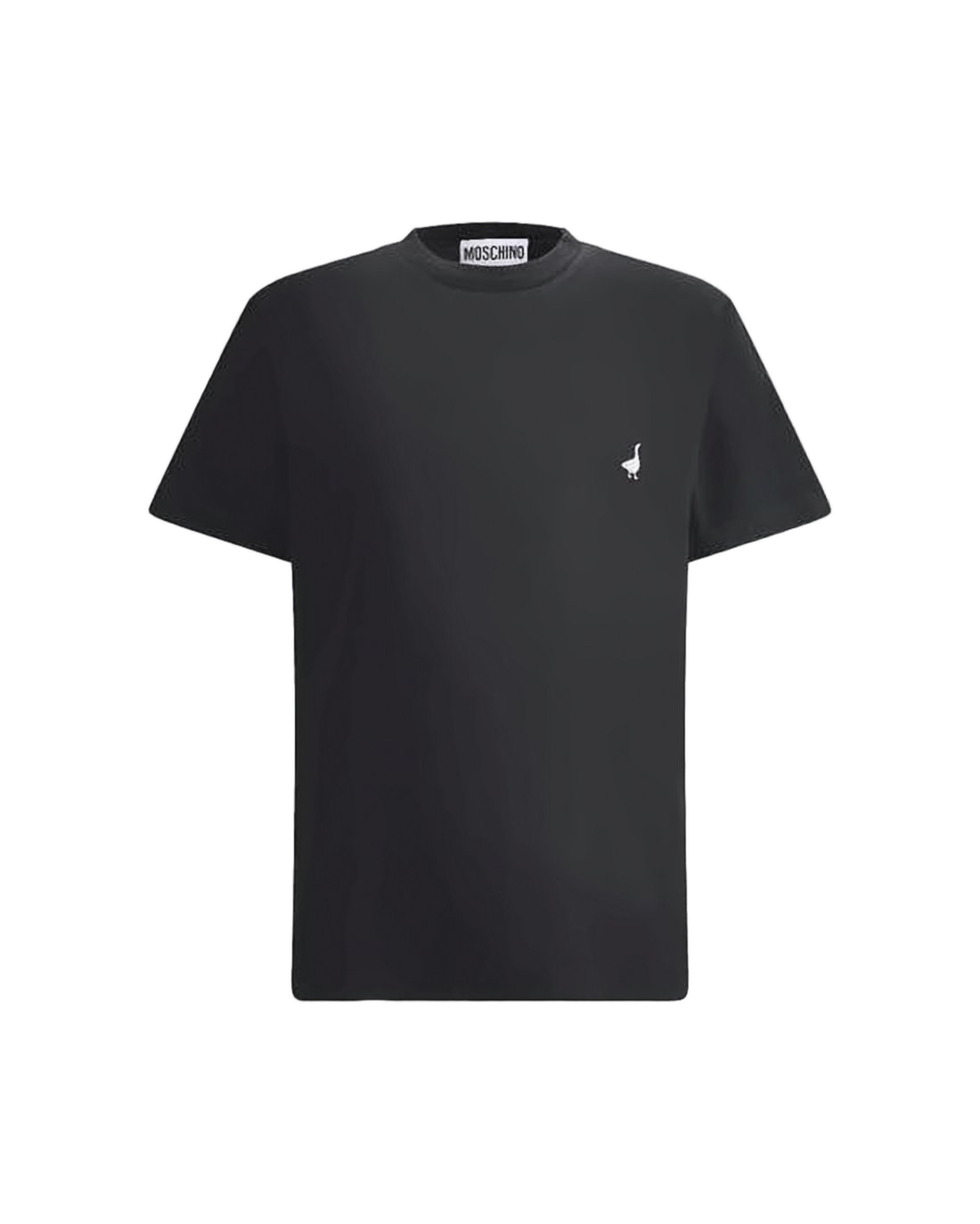 Short-Sleeved Black T-Shirt With Subtle Logo Embroidery