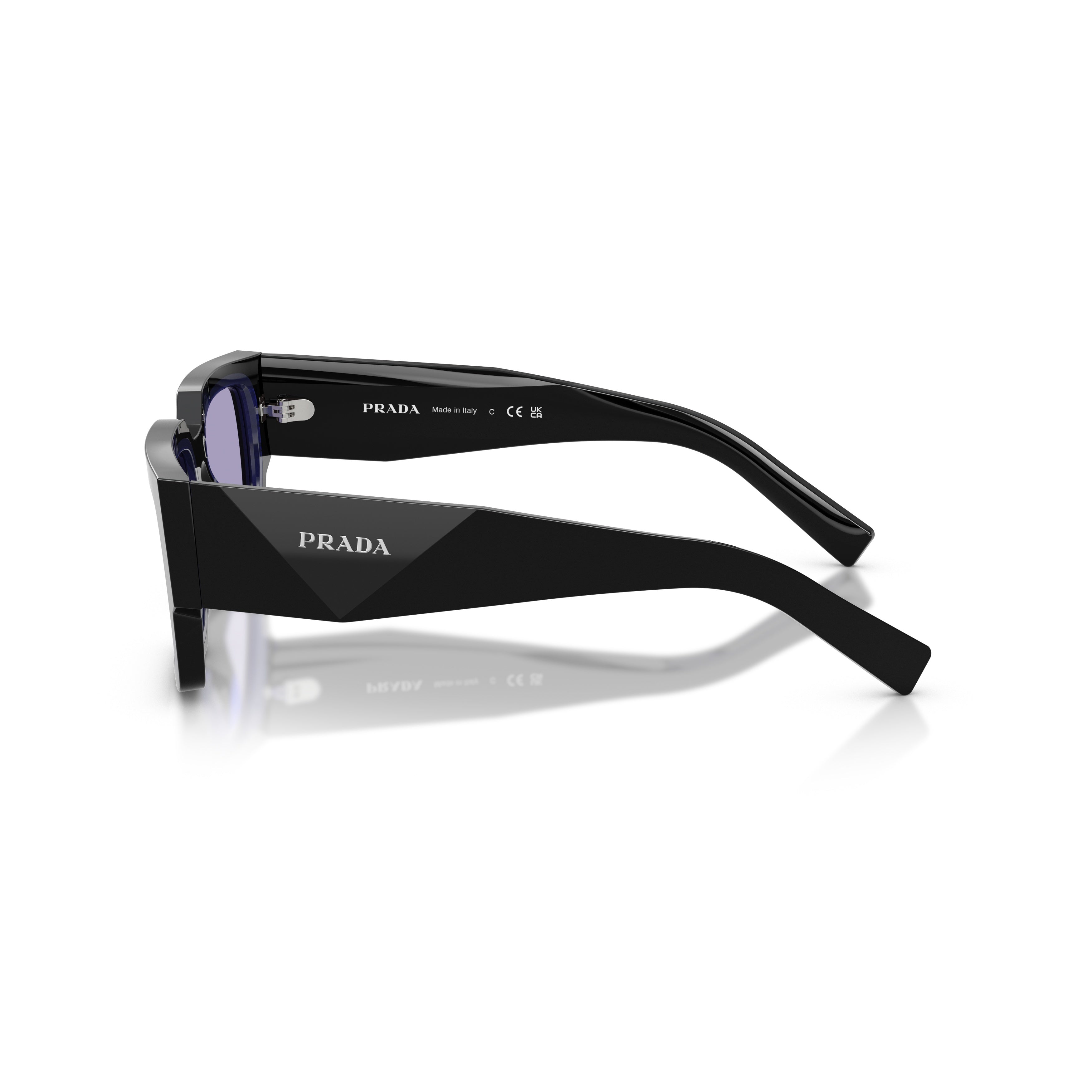 0pr B17s Rectangular Frame Black Acetate Sunglasses