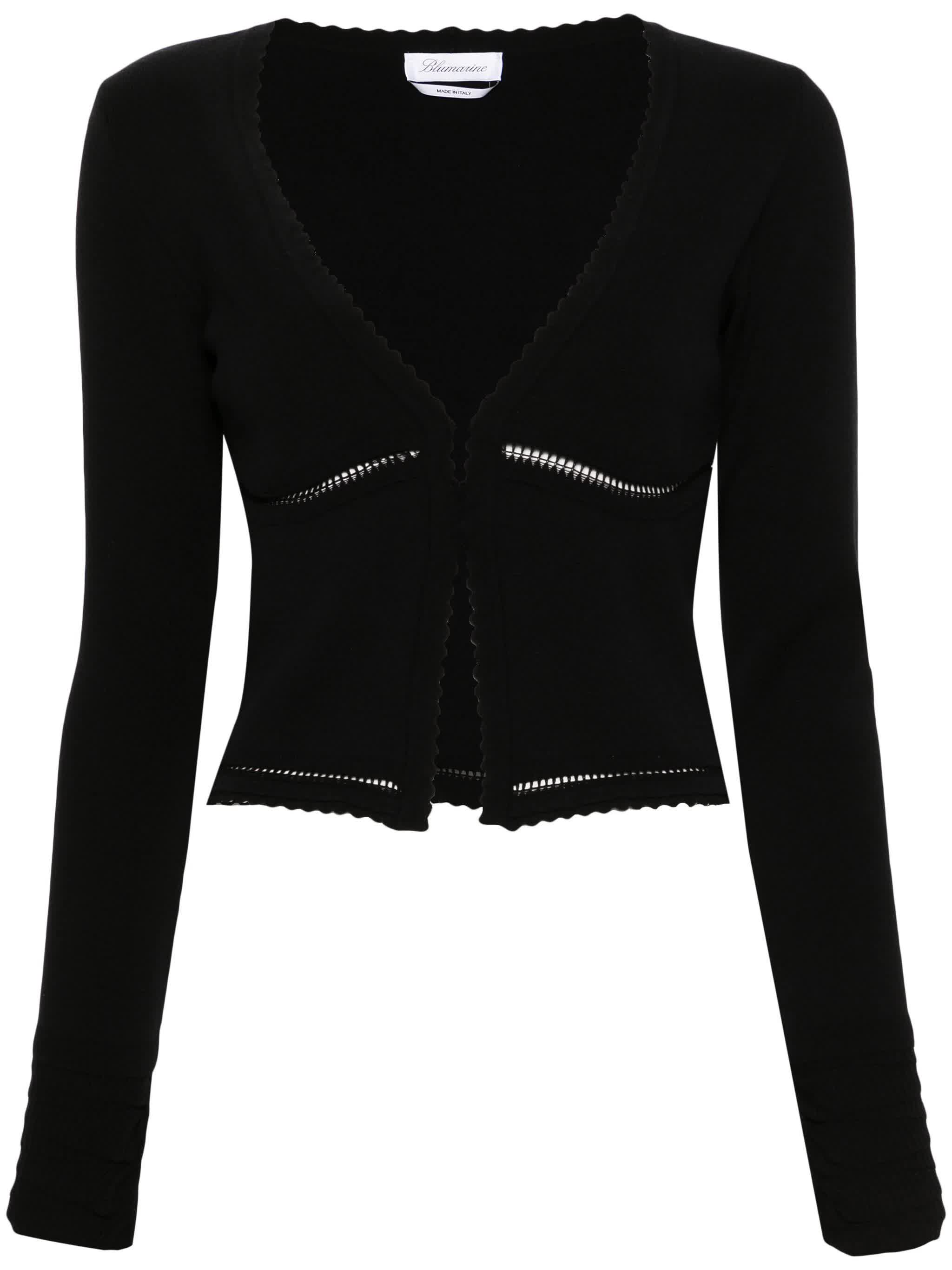Fitted Cropped Scalloped Edge Cardigan
