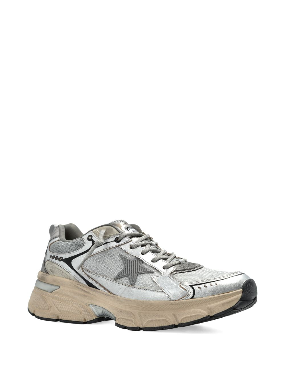 Sneakers with Silk and Nylon Composition